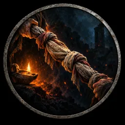 Portador de la lámpara en la oscuridad